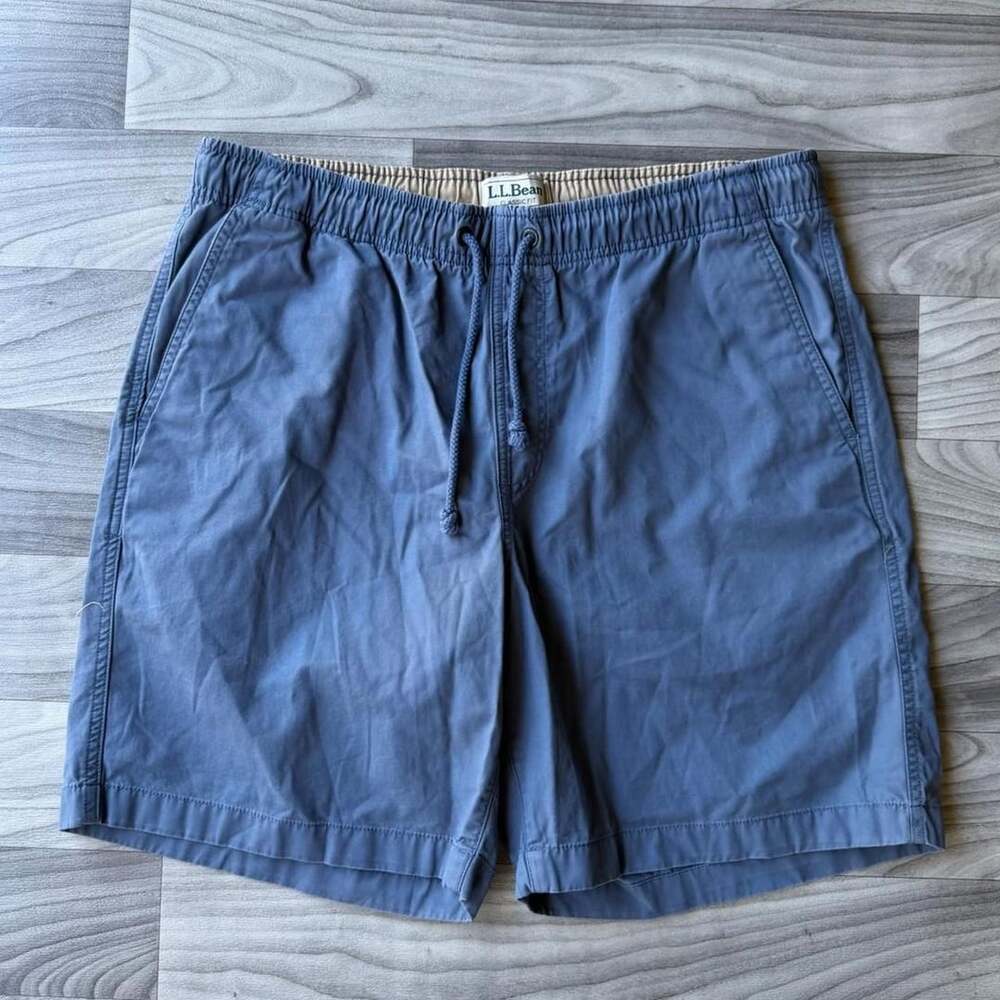 L.L.Bean Classic Fit Blue Drawstring Outdoor Shorts